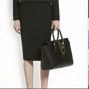 Gucci Black Wool Pencil Knee Length Skirt Uniform